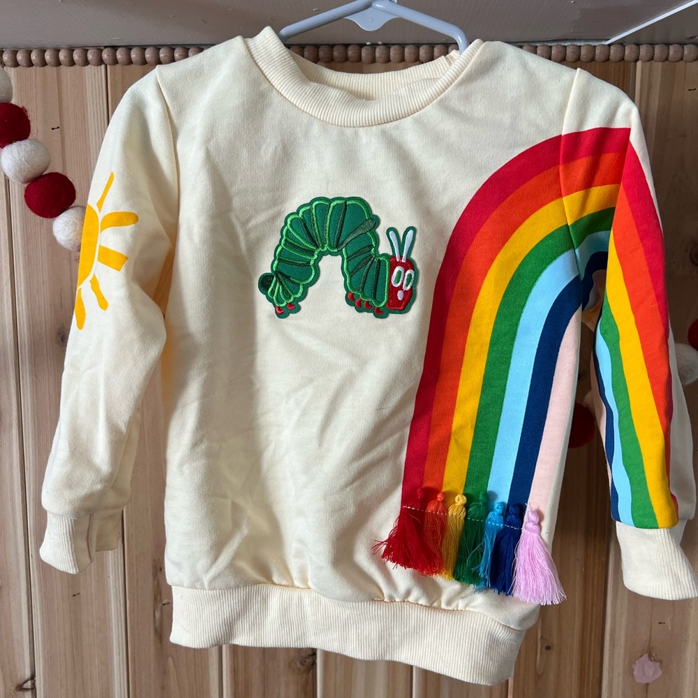 NEW The Very Hungry Caterpillar Sweatshirt with Rainbow Tassels 18-24 months!